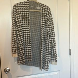 Cyrus open cardigan with houndstooth check